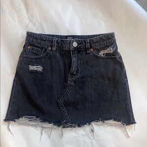 BDG Distressed Black Denim Skirt